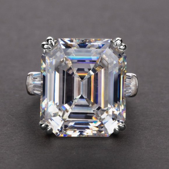 💝 Radiant Cut Gemstone Zircon Luxury Wedding Rings for Women, PD558 - Picture 3 of 5